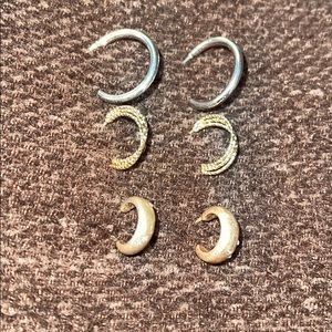 3 pairs of stud ball earrings